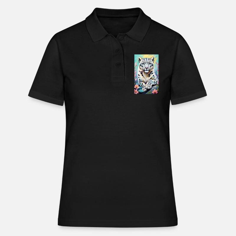 Léopard des neiges | Léopard | Prédateur - Polo Femme - noir