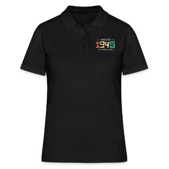 Legendär seit 1945 Original 1945 - Frauen Polo Shirt - Schwarz - Vorne - Ailine (174cm)