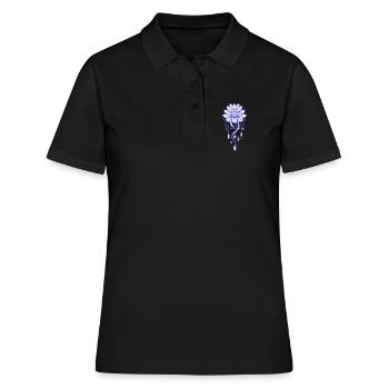 Spiritualität Heilige Geometrie Lotusblume Zen - Frauen Polo Shirt - Schwarz - Vorne - Ailine (174cm)