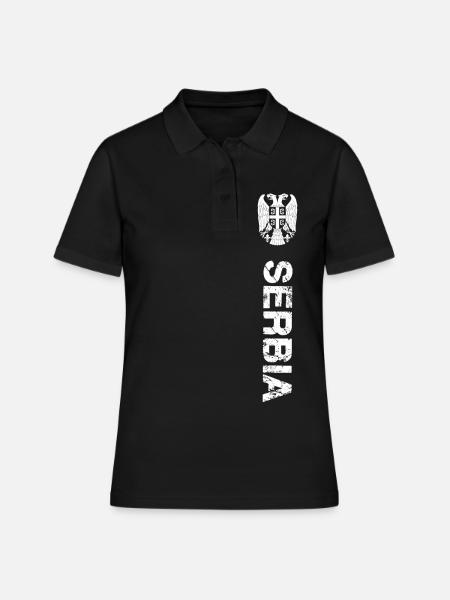 Serbia - Polo Femme - noir