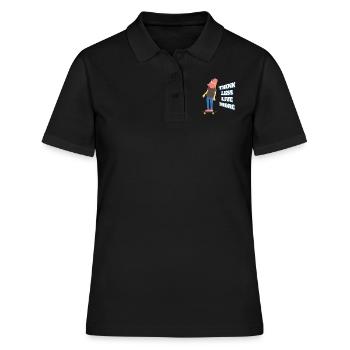 Pensez moins vivez plus - Polo Femme - noir - Devant - Ailine (174cm)