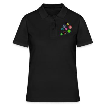 Pin Fake Buttons Fille Fille Puissance - Polo Femme - noir - Devant - Ailine (174cm)