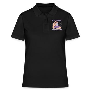 If It's easy, it's not pilates yoga T-Shirt - Women's Polo Shirt - black - Front - Ailine (174cm)