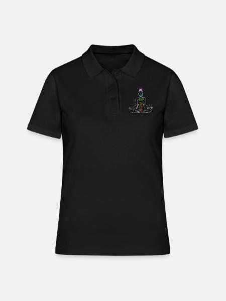 Chakra - Frauen Polo Shirt - Schwarz