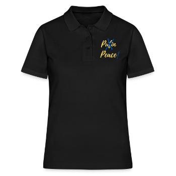 Gegen Putin Krieg und für Frieden - Frauen Polo Shirt - Schwarz - Vorne - Ailine (174cm)