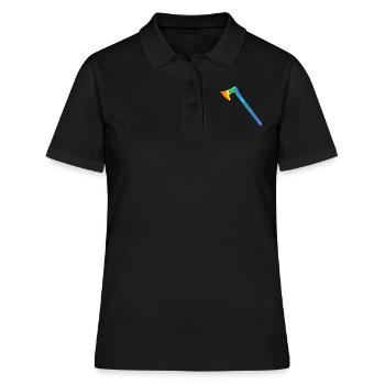 Axt | Wikinger | Holzfäller | Nordisch | Beil - Frauen Polo Shirt - Schwarz - Vorne - Ailine (174cm)