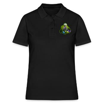 Zum Osterfest Lustiges Osterhasen - Frauen Polo Shirt - Schwarz - Vorne - Ailine (174cm)