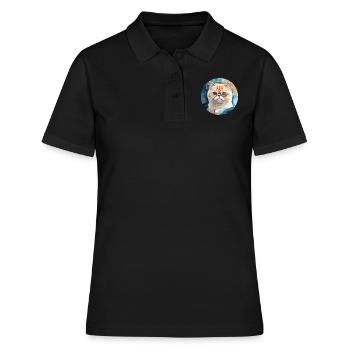 Exotische Kurzhaarkatze - Frauen Polo Shirt - Schwarz - Vorne - Ailine (174cm)