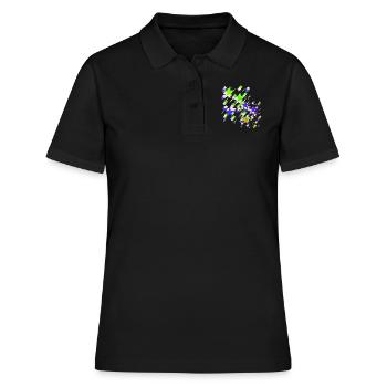 Sterne,stern, bunte Sterne - Frauen Polo Shirt - Schwarz - Vorne - Ailine (174cm)