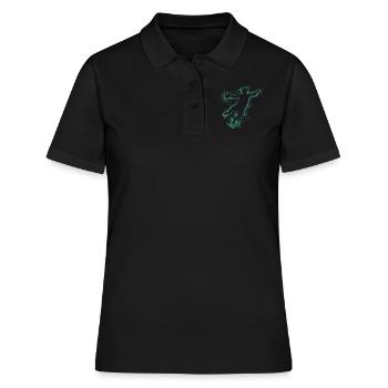 Handball, handballer, beach handball, graffiti - Polo Femme - noir - Devant - Ailine (174cm)