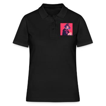 Anime, Écolière, Waifu, Japon - Polo Femme - noir - Devant - Ailine (174cm)