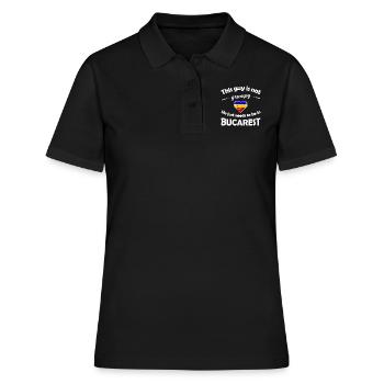 Die Heimat Bukarest - Frauen Polo Shirt - Schwarz - Vorne - Ailine (174cm)