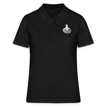 Möwe Seevogel - Frauen Polo Shirt - Schwarz - Vorne - Ailine (174cm)