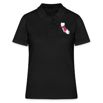 Drapeau républicain dans la carte de l’État de Californie CA - Polo Femme - noir - Devant - Ailine (174cm)