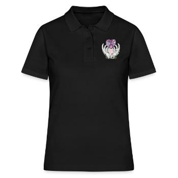 07. Liebesseele - Frauen Polo Shirt - Schwarz - Vorne - Ailine (174cm)