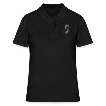 Ombre Cheval Fumée Bleu Blanc Rouge - Polo Femme - noir - Devant - Ailine (174cm)