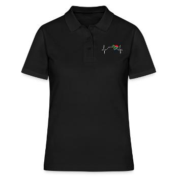 Cape Town Skyline Coeur Drapeau Afrique du Sud Table Mountain - Polo Femme - noir - Devant - Ailine (174cm)