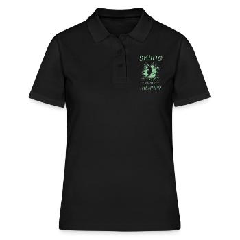 Skiing - Frauen Polo Shirt - Schwarz - Vorne - Ailine (174cm)