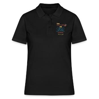 Ich bin ein Flip Flop und Fischer Mädchen - Frauen Polo Shirt - Schwarz - Vorne - Ailine (174cm)