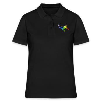 Footballeurs colorés - Polo Femme - noir - Devant - Ailine (174cm)