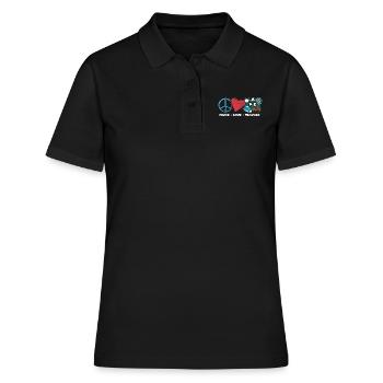 Awesome Peace Love PE Teacher A Physical Fitness - Frauen Polo Shirt - Schwarz - Vorne - Ailine (174cm)