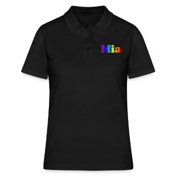 Mia - Frauen Polo Shirt - Schwarz - Vorne - Ailine (174cm)