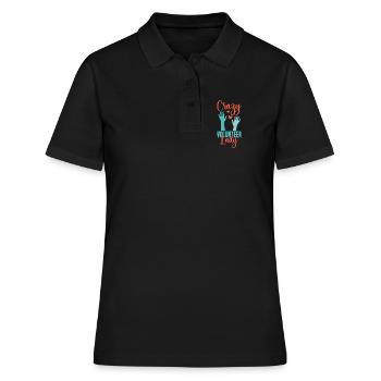Appréciation du Bénévolat Volontaire Folle Bénévole - Polo Femme - noir - Devant - Ailine (174cm)