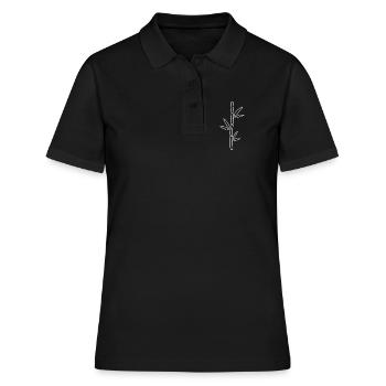 Bambuslinie im Minimalstil - Frauen Polo Shirt - Schwarz - Vorne - Ailine (174cm)