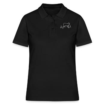 Vache battante Alpes Bavière - Polo Femme - noir - Devant - Ailine (174cm)