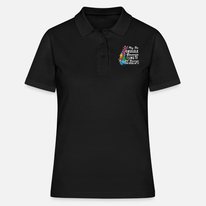 Je joue du ukulélé parce que je l'aime Ukulele Playe - Polo Femme - noir