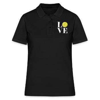 Love Tennis Ball joueur de tennis coeur - Polo Femme - noir - Devant - Ailine (174cm)