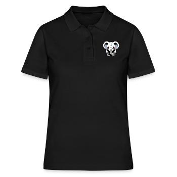 Little Elephant Cartoon Cute Adventure 10 - Women's Polo Shirt - black - Front - Ailine (174cm)