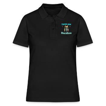 Ich kann keinen Marathon - Frauen Polo Shirt - Schwarz - Vorne - Ailine (174cm)