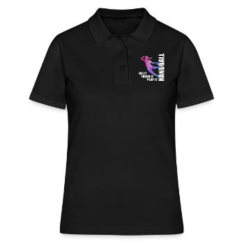 Idée cadeau de handball pour femmes et filles - Polo Femme - noir - Devant - Ailine (174cm)