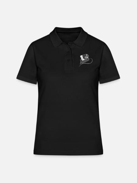 Indianer - Frauen Polo Shirt - Schwarz