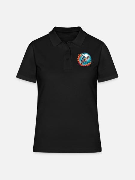 Jumping Marlin Pêche en haute mer Pêche en haute mer - Polo Femme - noir