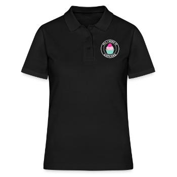 ALLES, WAS ICH BRAUCHE, IST CUPCAKE - Frauen Polo Shirt - Schwarz - Vorne - Ailine (174cm)