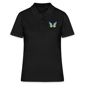 Schmetterlingsflagge Von St Lucia - Frauen Polo Shirt - Schwarz - Vorne - Ailine (174cm)