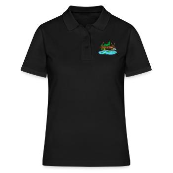 La grenouille dans le bassin design pour les fans de grenouilles et - Polo Femme - noir - Devant - Ailine (174cm)