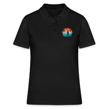 Retro Basketball Spieler - Vintage Spielball - Frauen Polo Shirt - Schwarz - Vorne - Ailine (174cm)