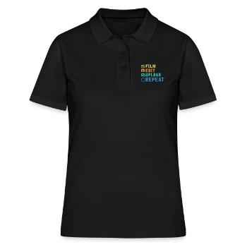 Filmemacher Editor Kameramann Youtuber Filmemacher - Frauen Polo Shirt - Schwarz - Vorne - Ailine (174cm)