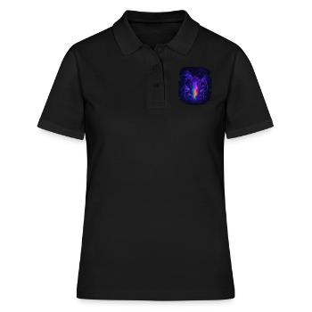 Champignon magique - Portail de la forêt de champignons - Polo Femme - noir - Devant - Ailine (174cm)