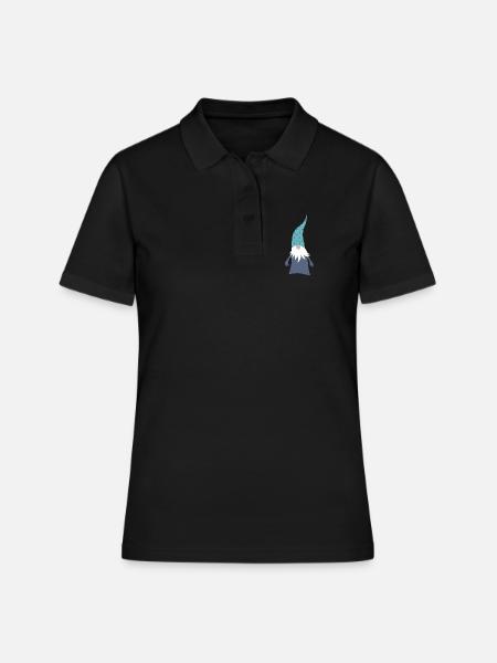 Gnome Dots Points Woodland Gnome Nursery Xmas - Women's Polo Shirt - black