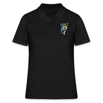 Gibbon-Polygon - Frauen Polo Shirt - Schwarz - Vorne - Ailine (174cm)