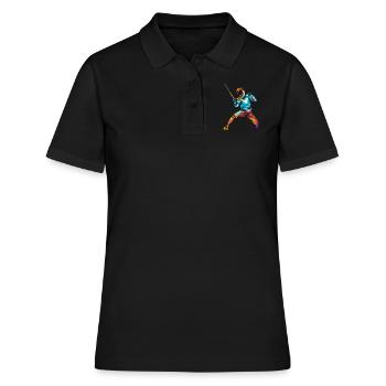 Fechten - Frauen Polo Shirt - Schwarz - Vorne - Ailine (174cm)