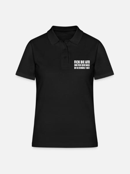 Fck afd - fick die afd - Frauen Polo Shirt - Schwarz