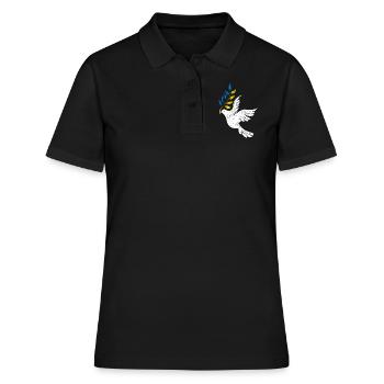 Paix en Ukraine - Polo Femme - noir - Devant - Ailine (174cm)