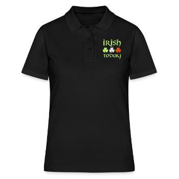 irish today - Frauen Polo Shirt - Schwarz - Vorne - Ailine (174cm)