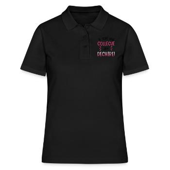 Je suis une collègue qui déchire. Cadeau collègue - Polo Femme - noir - Devant - Ailine (174cm)