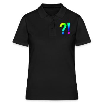 | point d’interrogation Point d’exclamation | icône | Confus - Polo Femme - noir - Devant - Ailine (174cm)